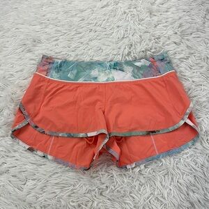 Lululemon Run: Speed Short *4-way Stretch Plum Peach / Blushed Illusion Multi